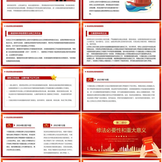 红色中华人民共和国国务院组织法PPT模板 红色中华人民共和国国务院组织法PPT模板