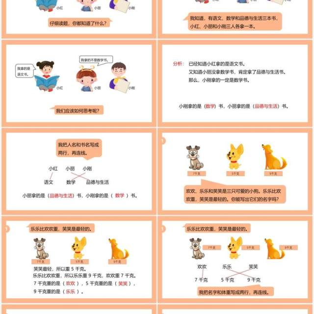 部编版二年级数学下册简单推理课件PPT模板