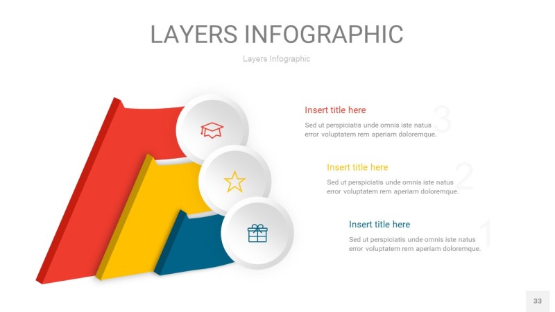 四色3D分层PPT信息图33