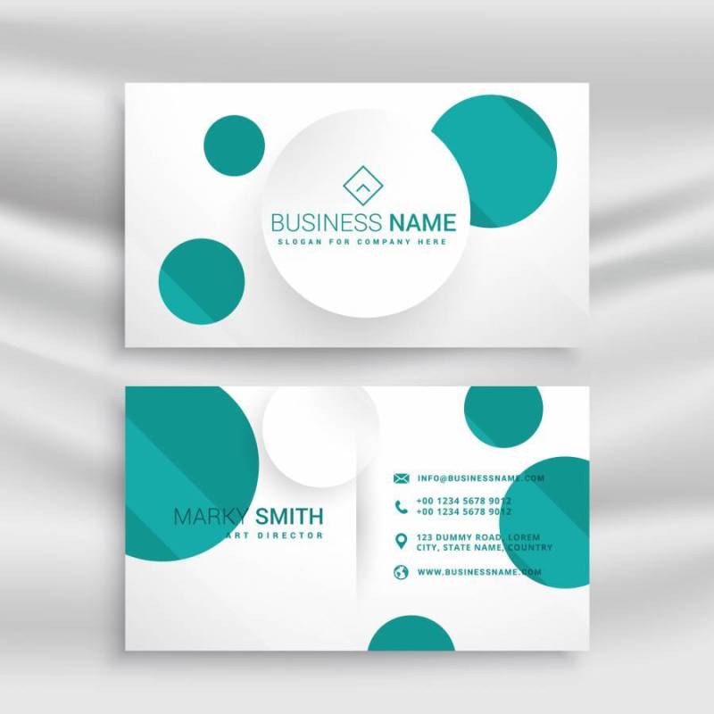 最小的蓝色圆点名片设计模板