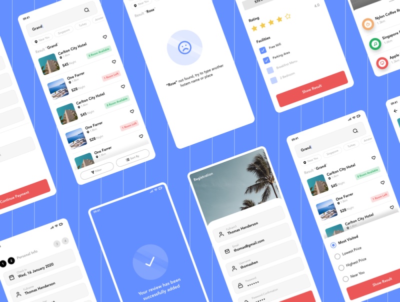 素描,FIGMA,Adobe公司的XD,iOS设备,iPhone,香气 - 酒店预订界面,工具包 素描,FIGMA,Adobe公司的XD,iOS设备,iPhone,香气 - 酒店预订界面,工具包