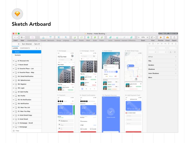 素描,FIGMA,Adobe公司的XD,iOS设备,iPhone,香气 - 酒店预订界面,工具包 素描,FIGMA,Adobe公司的XD,iOS设备,iPhone,香气 - 酒店预订界面,工具包