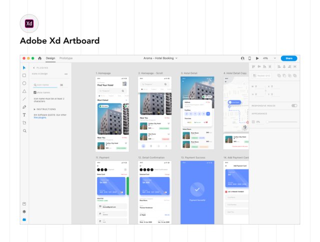 素描,FIGMA,Adobe公司的XD,iOS设备,iPhone,香气 - 酒店预订界面,工具包 素描,FIGMA,Adobe公司的XD,iOS设备,iPhone,香气 - 酒店预订界面,工具包