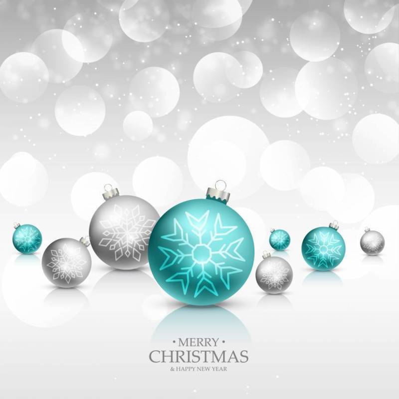 圣诞节庆祝贺卡与现实圣诞球