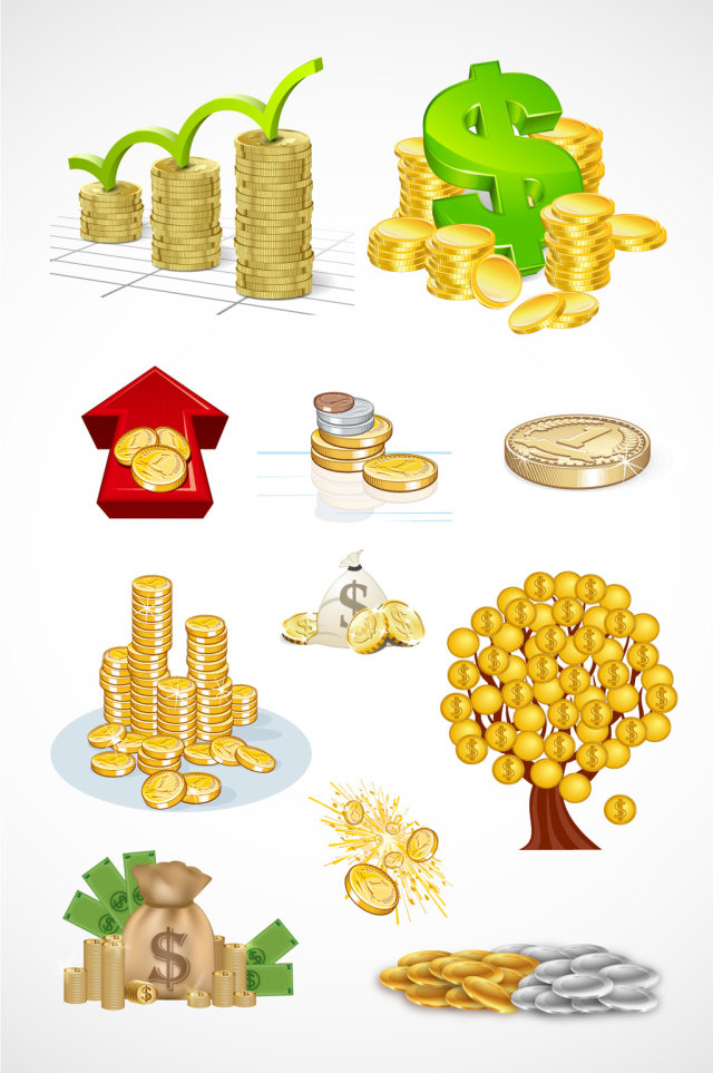 金融金币理财矢量素材 金融金币理财矢量素材