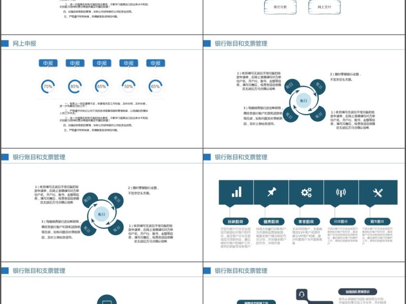 纹理蓝完整版财务部出纳工作ppt模板