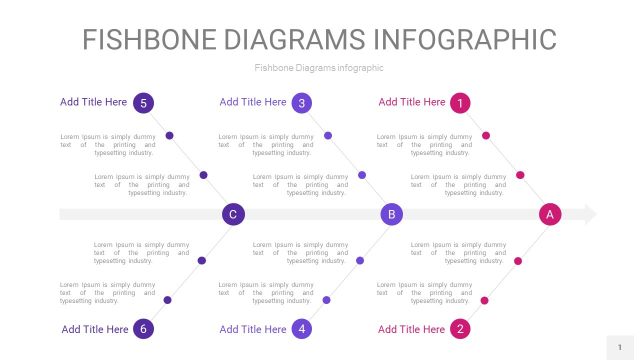 粉紫色鱼骨PPT信息图表1