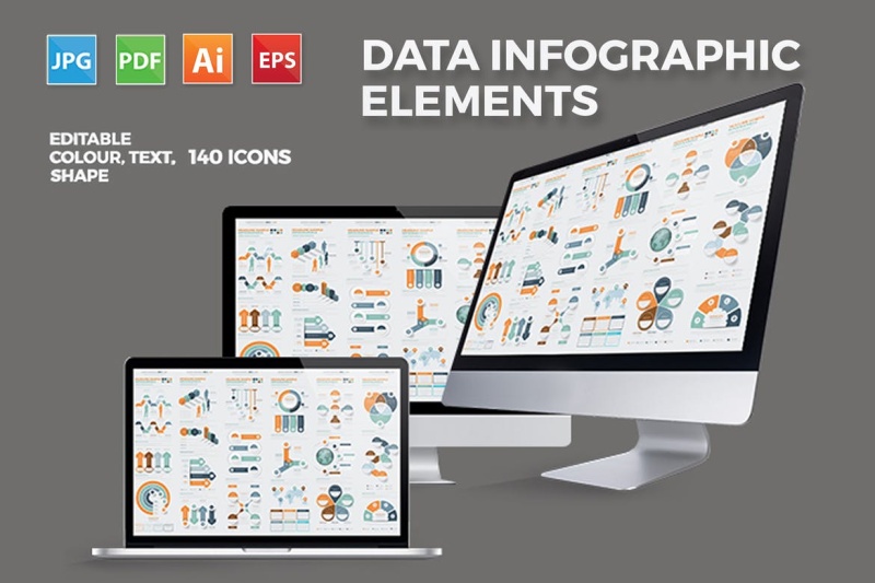 数据信息图形图表模板设计 Infographics Elements Design