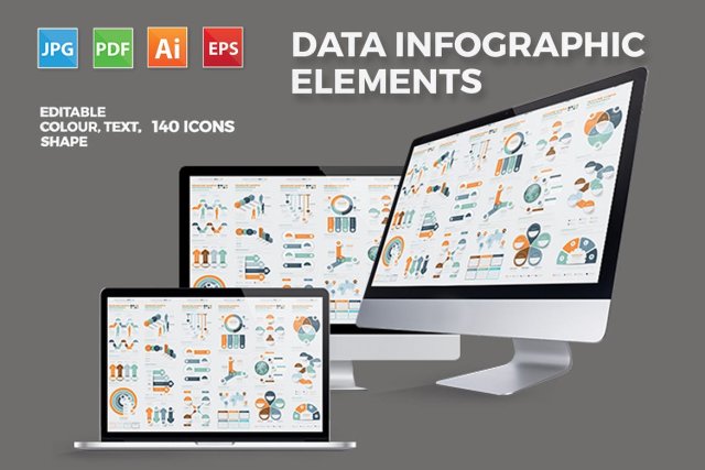 数据信息图形图表模板设计 Infographics Elements Design 数据信息图形图表模板设计 Infographics Elements Design