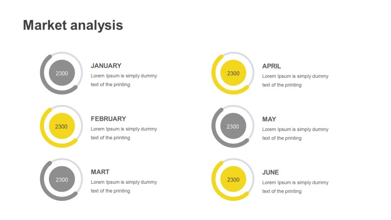 黄色并列关系PPT图表-11