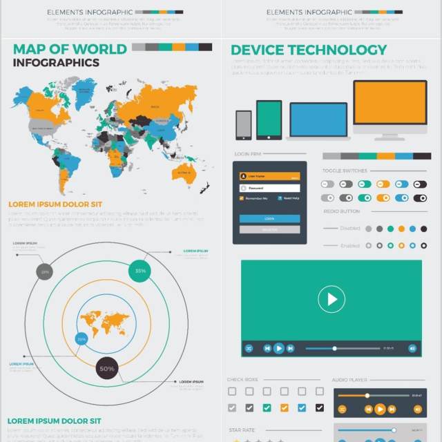 大信息图表元素设计Big Infographics Elements