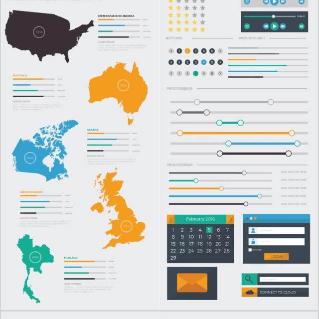 大信息图表元素设计Big Infographics Elements