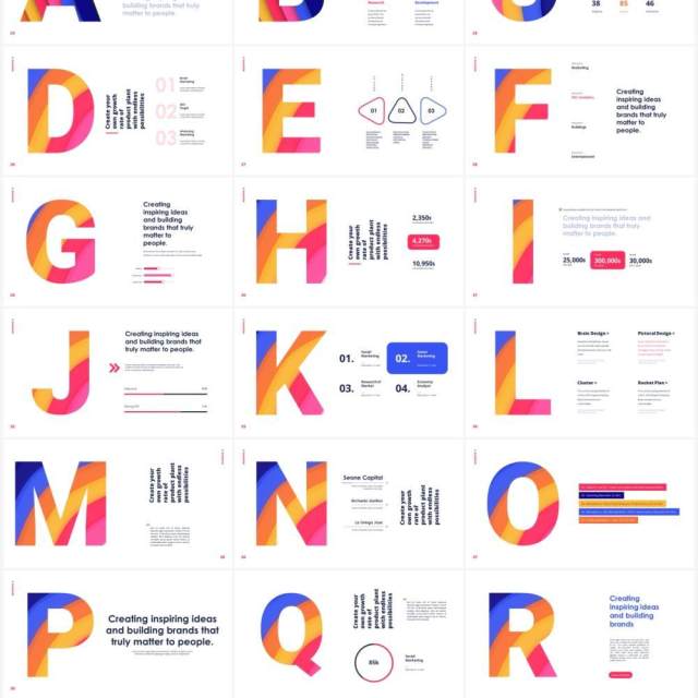 独特彩色数字字母表PPT图形设计素材Colorful Alphabet Special Slides 独特彩色数字字母表PPT图形设计素材Colorful Alphabet Special Slides