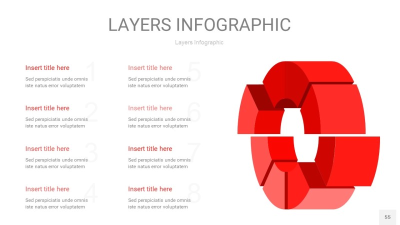 红色3D分层PPT信息图55