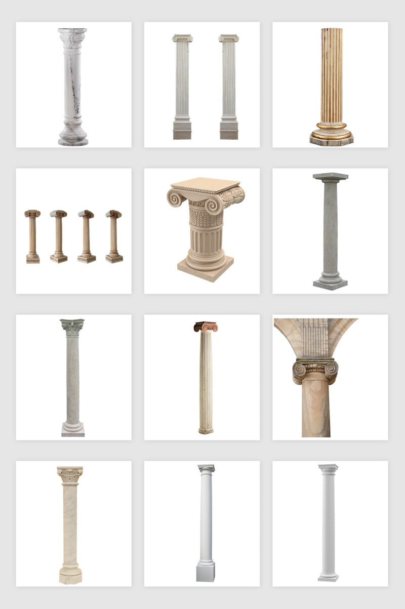 高清免抠欧式圆柱素材