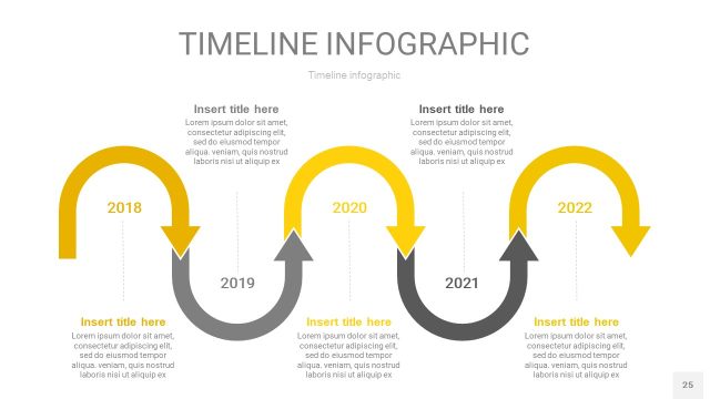 灰黄色时间轴PPT信息图25