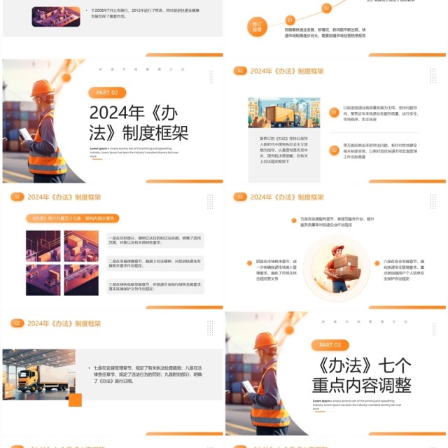 橙色商务风快递市场管理办法PPT模板 橙色商务风快递市场管理办法PPT模板