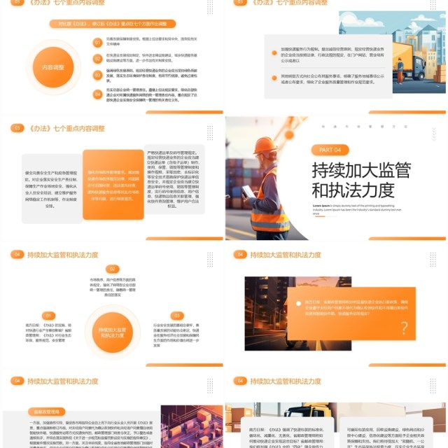 橙色商务风快递市场管理办法PPT模板 橙色商务风快递市场管理办法PPT模板