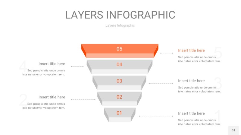 橘红色3D分层PPT信息图51