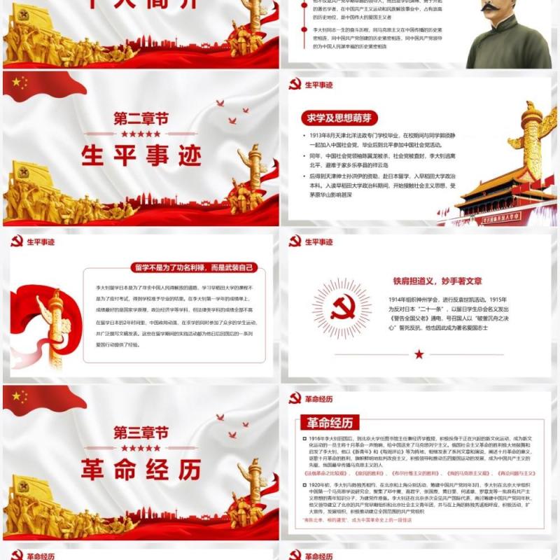 数风流人物之李大钊宣传PPT模板