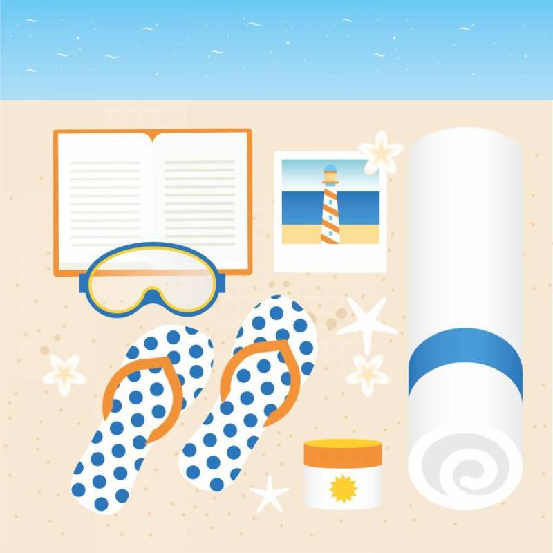 矢量暑假旅游元素