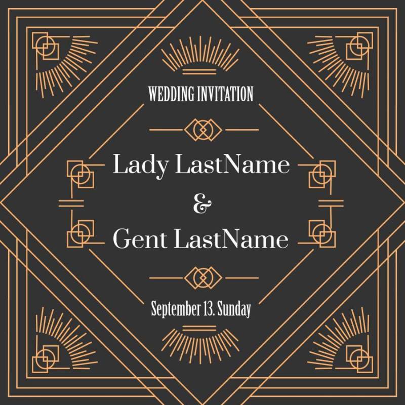 艺术装饰婚礼邀请矢量