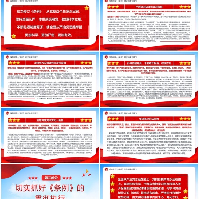 红色党政风学条例明党纪守纪律PPT模板 红色党政风学条例明党纪守纪律PPT模板