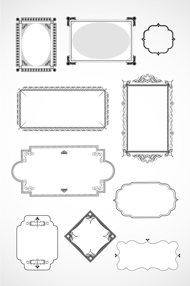 简洁花纹边框矢量素材