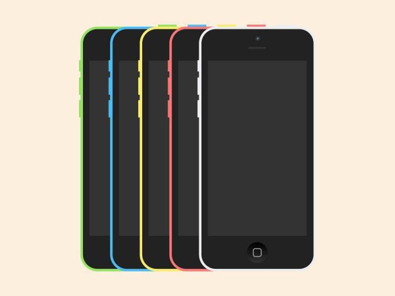 iPhone 5C Flat Mockups