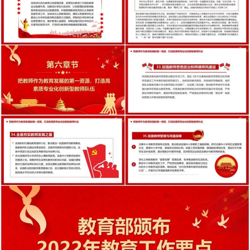 教育部颁布2022年教育工作要点PPT模板
