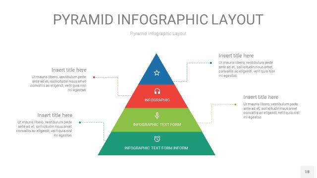 红绿色3D金字塔PPT信息图表18