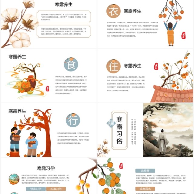 淡雅中国风二十四节气之寒露PPT模板 淡雅中国风二十四节气之寒露PPT模板