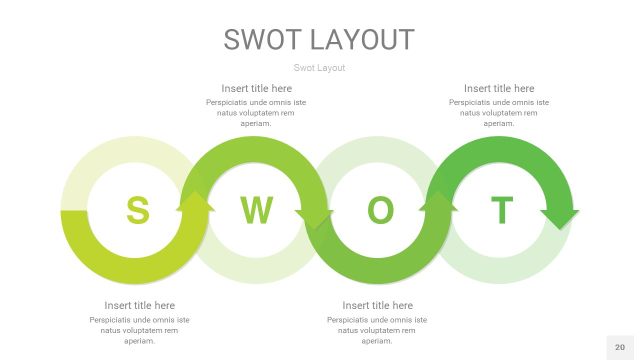 嫩绿色SWOT图表PPT20