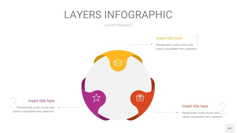 彩色3D分层PPT信息图44