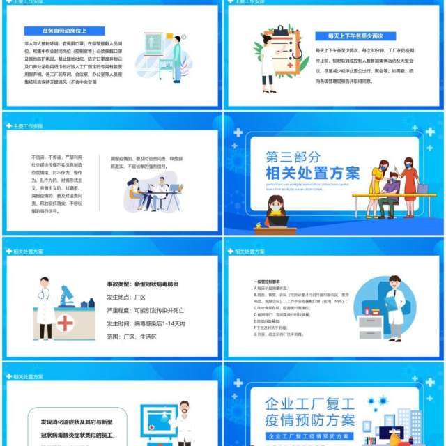 企业工厂复工疫情预防方案动态PPT模板