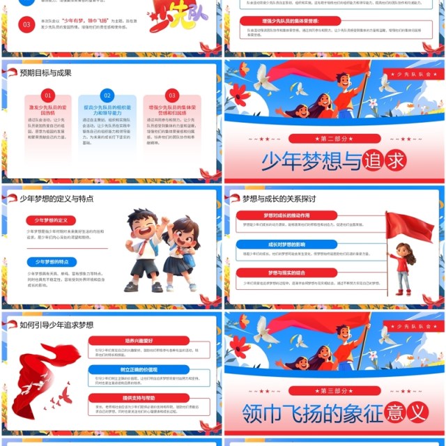 红色卡通风中国少年先锋队诞辰日PPT模板 红色卡通风中国少年先锋队诞辰日PPT模板
