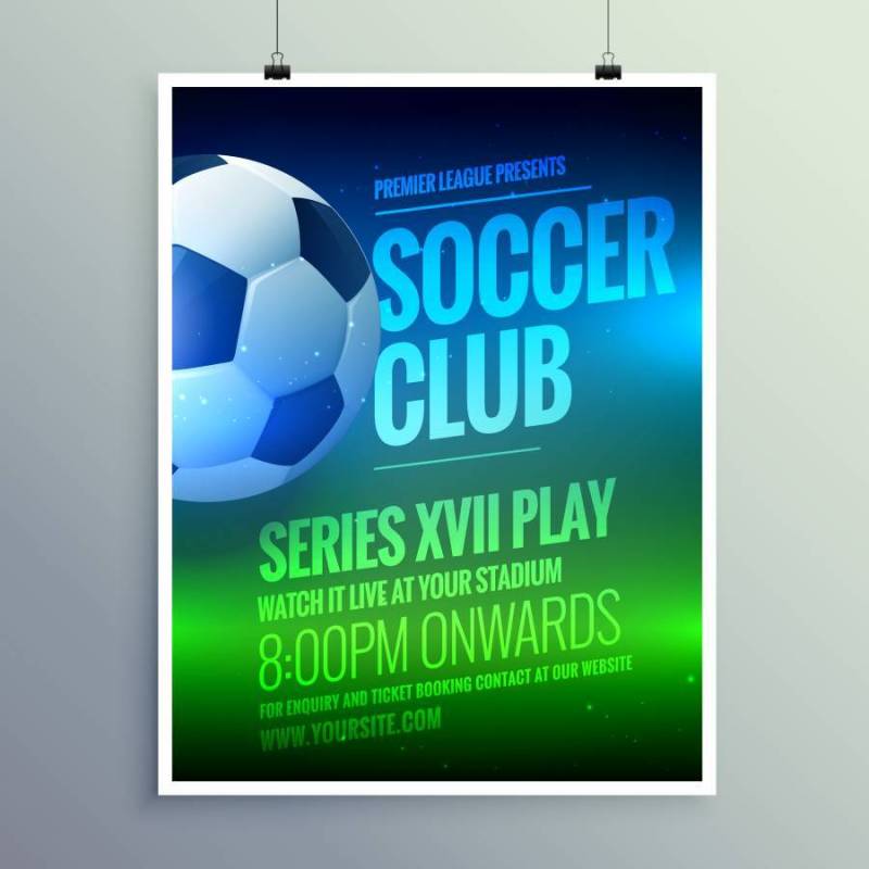 足球俱乐部宣传册传单设计邀请模板