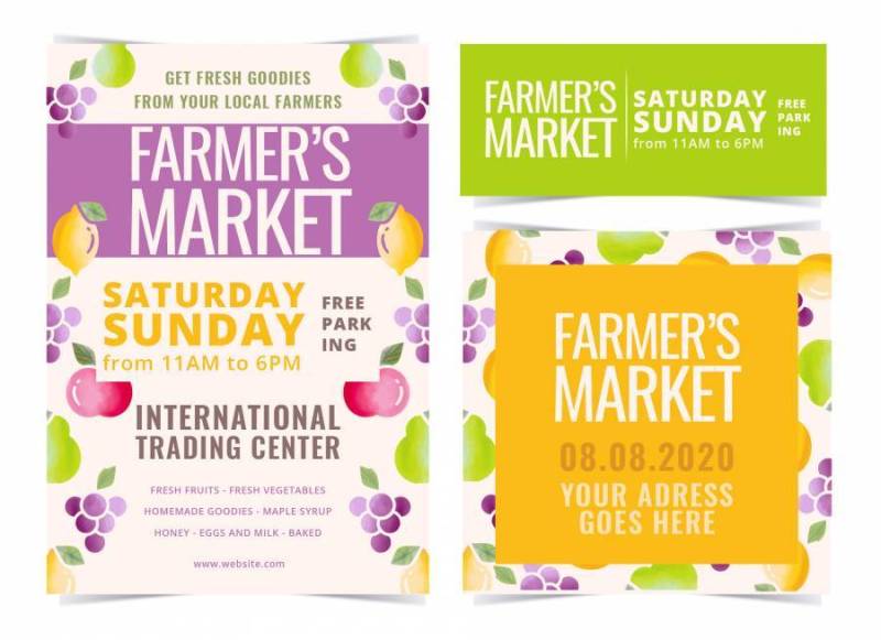 矢量农夫的市场传单