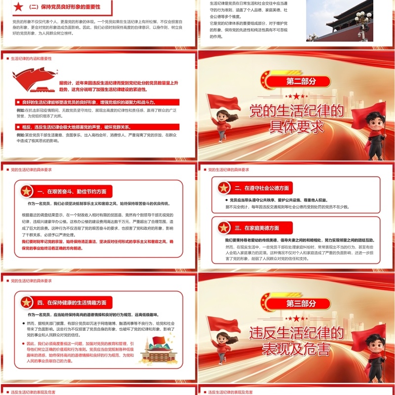 严守党的生活纪律维护党员良好形象PPT模板