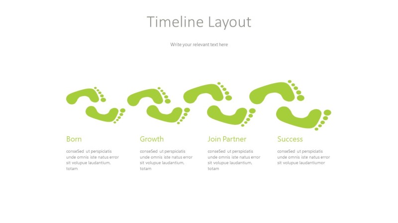 绿色时间轴PPT图表-7