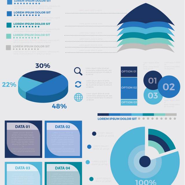 蓝色矢量信息图表模板 Infographic Elements 蓝色矢量信息图表模板 Infographic Elements