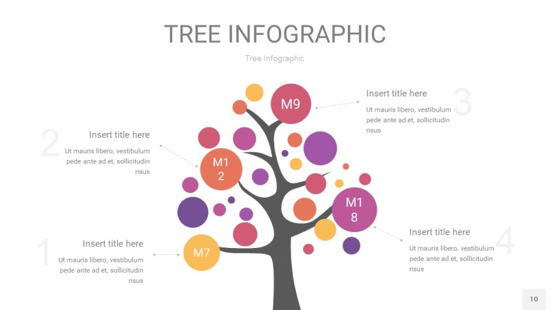 紫红色树状图PPT图表10