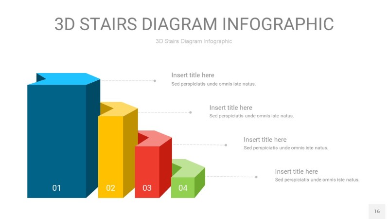 多彩3D阶梯PPT图表16