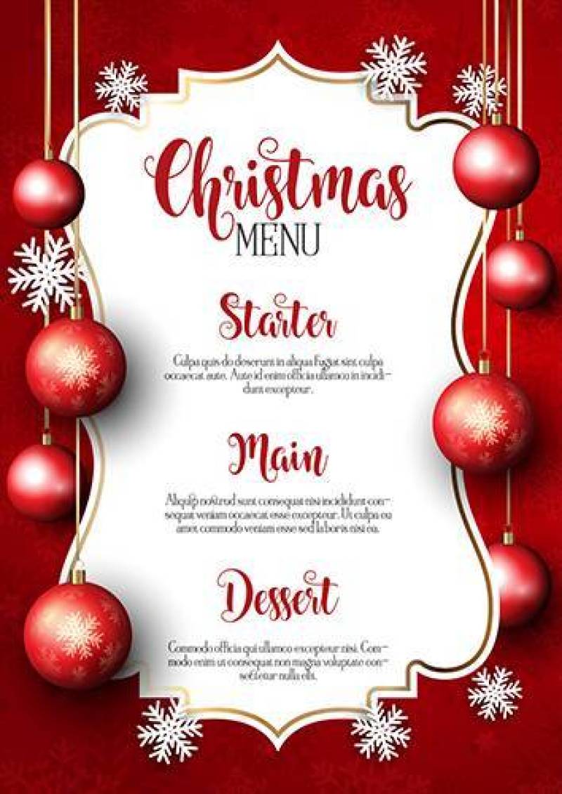 圣诞菜单设计背景