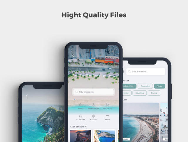 为Sketch＆Adobe XD设计的旅行应用程序的高质量模板。，Gezi Travel App UI Kit