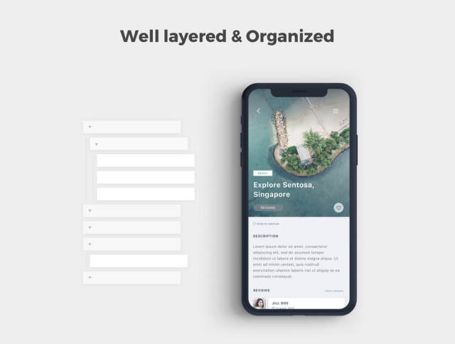 为Sketch＆Adobe XD设计的旅行应用程序的高质量模板。，Gezi Travel App UI Kit