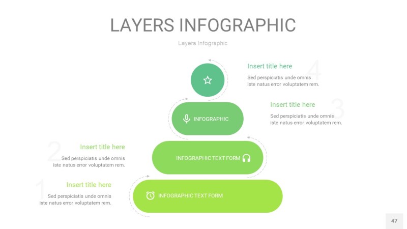 浅绿色3D分层PPT信息图47