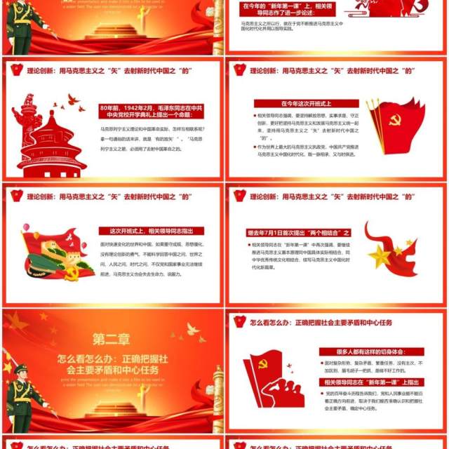 红色专题研讨班上深刻阐述的五个问题PPT模板 红色专题研讨班上深刻阐述的五个问题PPT模板