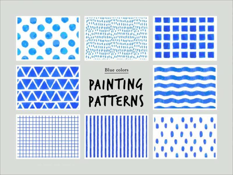 蓝色手绘模式