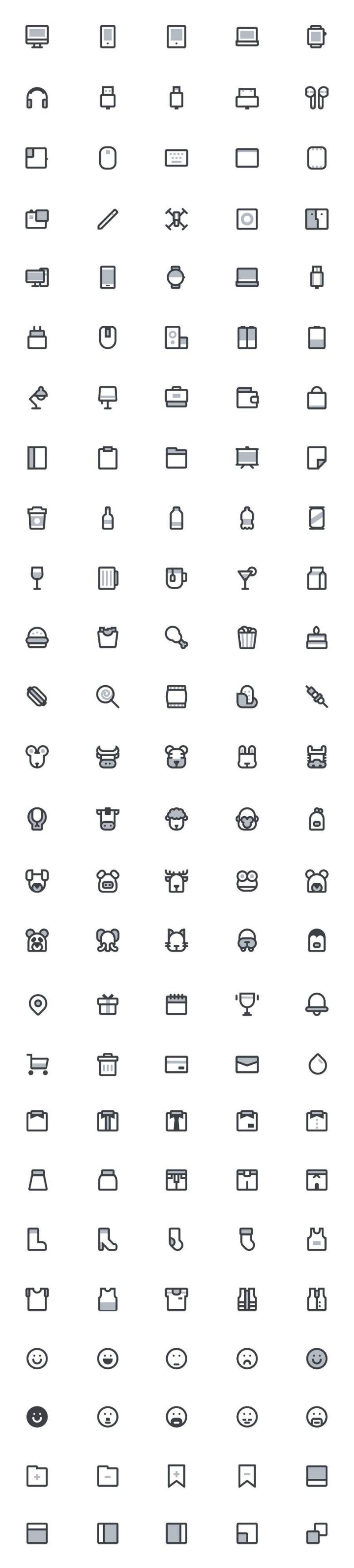 130 枚迷你线性图标